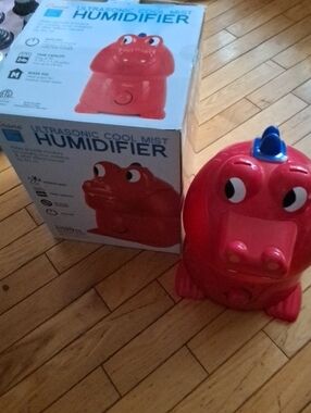 Red Hippo Ultrasonic Cool Mist Humidifier - Cute Kids Design